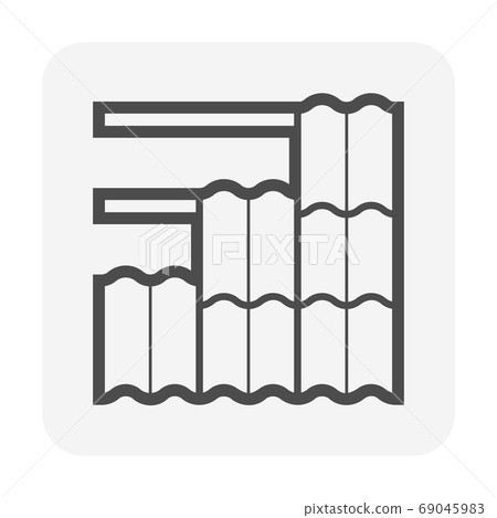 Roof tile and purlin structure for house vector icon design. Roof tile and purlin structure for house vector icon design. 69045983