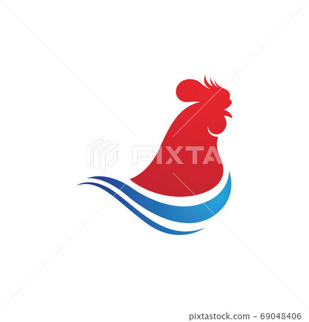 Rooster head logo template vector image 69048406