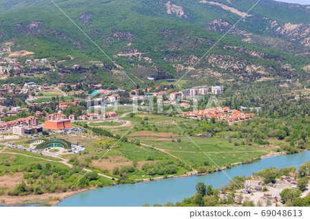 Aerial view on old town Mtskheta in Georgia 69048613