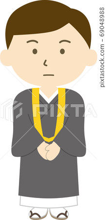 Buddhist hair front face straight face Buddhist hair front face straight face 69048988