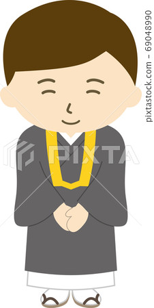 Monk hair bowing smile Monk hair bowing smile 69048990