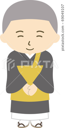 Monk hair bowing smile Monk hair bowing smile 69049107