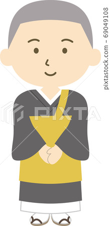 The front of the monk smiles The front of the monk smiles 69049108