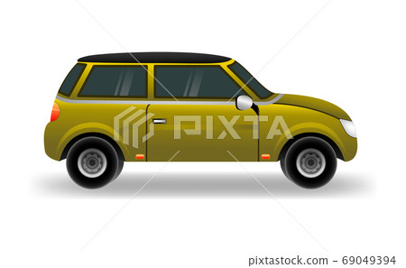 Flat vector cartoon car 69049394