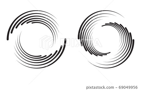 Abstract concentric circle. Segmented circles with rotation. Abstract concentric circle. Segmented circles with rotation. 69049956