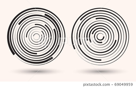 Abstract circle background. Segmented circular lines with rotati 69049959