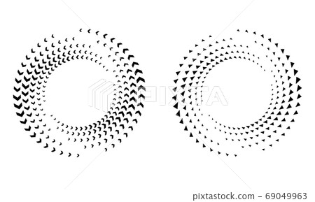 Halftone round as icon or background. Black abstract vector circ 69049963
