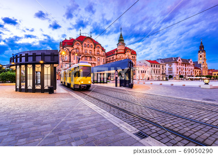 Oradea medieval downtown in Transylvania, Romania 69050290