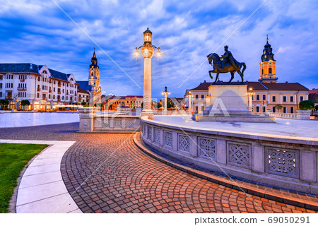 Oradea medieval downtown in Transylvania, Romania 69050291