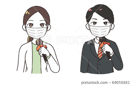 Reporter upper body with mask Reporter upper body with mask 69050881