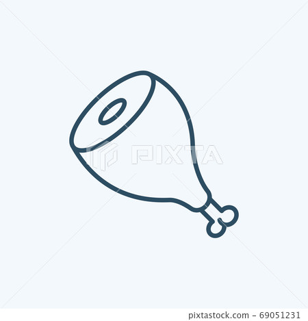 Ham Icon Logo Vector Isolated. Oktoberfest Icon Set. Editable Stroke and Pixel Perfect. 69051231