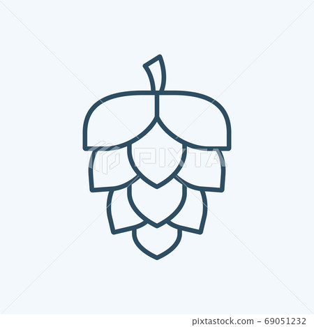 Simple hop line icon. Symbol and sign vector illustration design. Editable Stroke. Isolated on white background Simple hop line icon. Symbol and sign vector illustration design. Editable Stroke. Isolated on white background 69051232