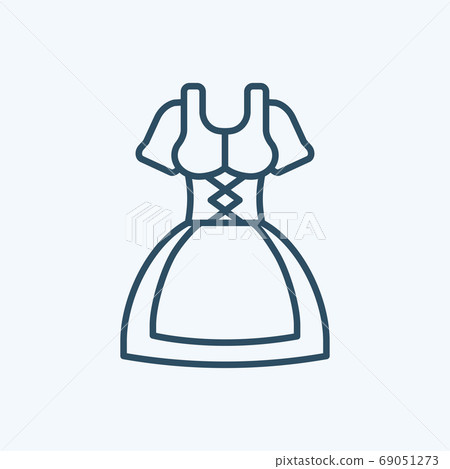 Bavarian Woman Icon Logo Vector Isolated. Oktoberfest Icon Set. Editable Stroke and Pixel Perfect. 69051273