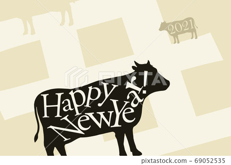 牛年休閒新年卡-多種變化 牛年休閒新年卡-多種變化 69052535