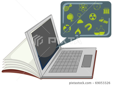 Laptop with education icon isolated Laptop with education icon isolated 69053326