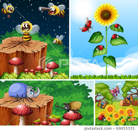 Set of different insects living in the garden Set of different insects living in the garden 69053335