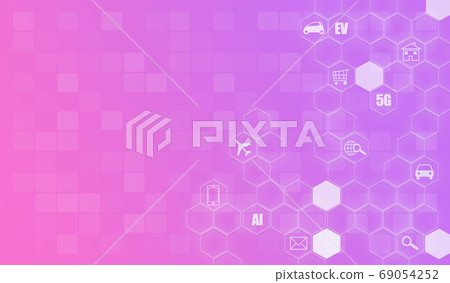 IoT digital image purple background material 69054252