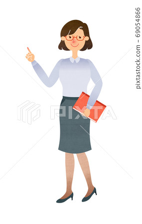 眼鏡的一名婦女在訴訟時拿著文件的指向 眼鏡的一名婦女在訴訟時拿著文件的指向 69054866