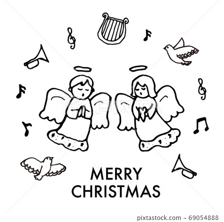 Christmas hand painted angel material 69054888
