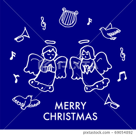 Christmas hand painted angel material 69054892