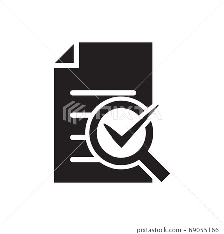 Audit icon vector magnifying glass like check assess. verify service critique process, scrutiny plan for graphic design, logo, web site, social media, mobile app, ui 69055166