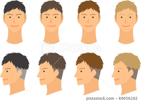 Two-block vector material for men's hairstyle... - Stock Illustration  [69056282] - PIXTA