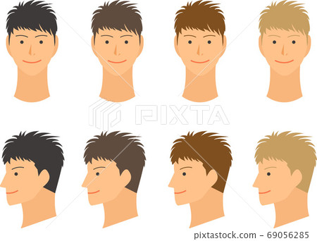 男士髮型圖案插畫的兩塊式矢量素材 男士髮型圖案插畫的兩塊式矢量素材 69056285