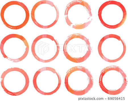 Watercolor style circle circle circular texture material frame set Watercolor style circle circle circular texture material frame set 69056415