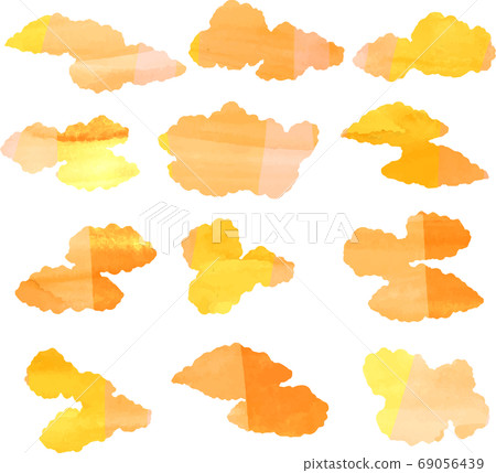 Cloud watercolor style luxury texture New Year's card set 69056439