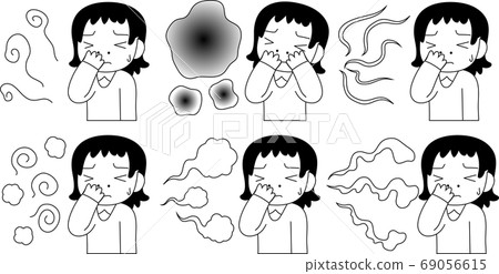 聞到難聞的氣味令人不安的套裝 聞到難聞的氣味令人不安的套裝 69056615