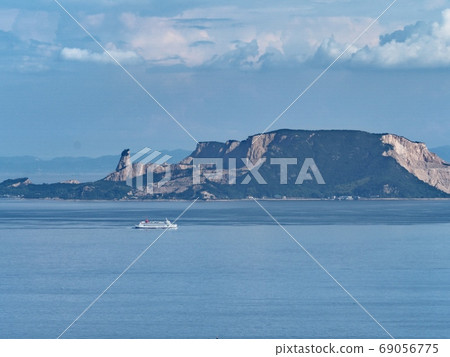 Shodoshima Ferry sailing off Okajima from the Ieshima Islands seen from Cape Manyo 69056775