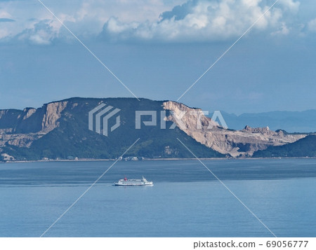 Shodoshima Ferry sailing off Okajima from the Ieshima Islands seen from Cape Manyo 69056777
