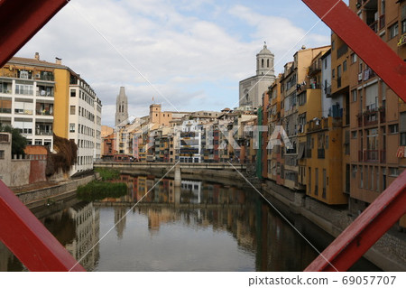 View from the bridge in Girona View from the bridge in Girona 69057707