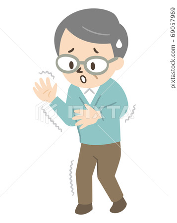 由於帕金森氏病，手腳發抖的老人 69057969