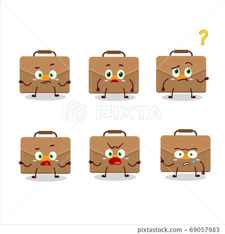 Cartoon character of brown suitcase with what expression Cartoon character of brown suitcase with what expression 69057983