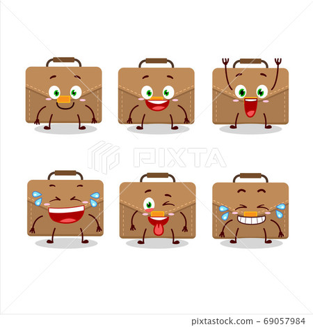 Cartoon character of brown suitcase with smile expression Cartoon character of brown suitcase with smile expression 69057984