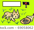 Illustration of alert to avoid feeding stray cats 69058062