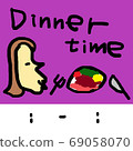 Dinner time time zone display illustration 69058070