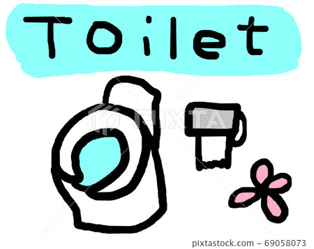 Western style toilet illustration 69058073
