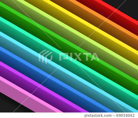 10 different colors. 10 parts. Colorful colors. isometric. A three-dimensional object. 10 different colors. 10 parts. Colorful colors. isometric. A three-dimensional object. 69058082