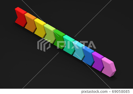 10 different colors. 10 parts. Colorful colors. isometric. A three-dimensional object. 10 different colors. 10 parts. Colorful colors. isometric. A three-dimensional object. 69058085