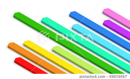 10 different colors. 10 parts. Colorful colors. isometric. A three-dimensional object. 10 different colors. 10 parts. Colorful colors. isometric. A three-dimensional object. 69058087