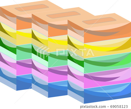 彩色盒紙巾的插圖 69058123