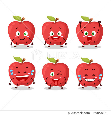 Cartoon character of apple with smile expression 69058150