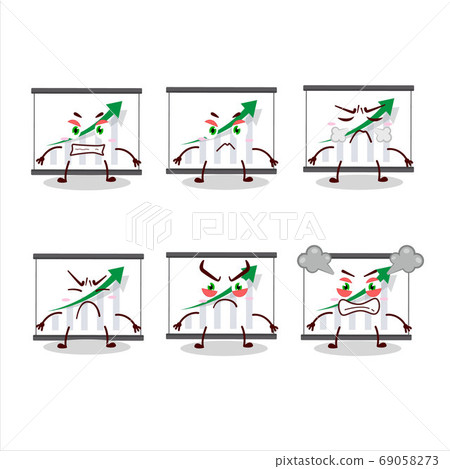 Chart going up cartoon character with various angry expressions Chart going up cartoon character with various angry expressions 69058273