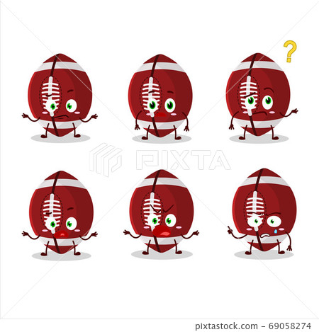Cartoon character of rugby ball with what expression Cartoon character of rugby ball with what expression 69058274