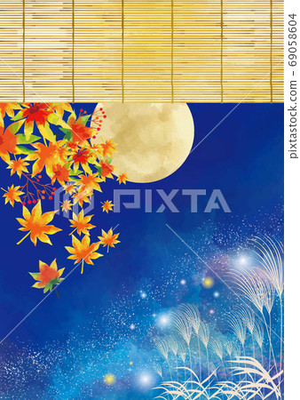 Watercolor style fifteen nights background material 69058604