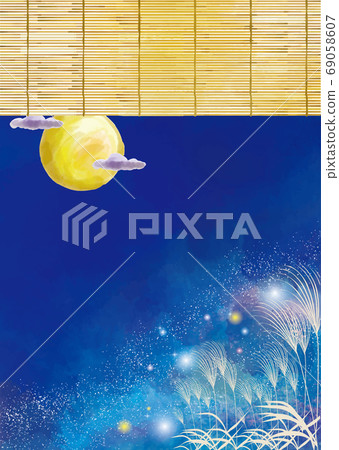 Watercolor style fifteen nights background material 69058607