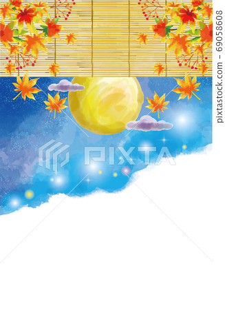 Watercolor style fifteen nights background material 69058608