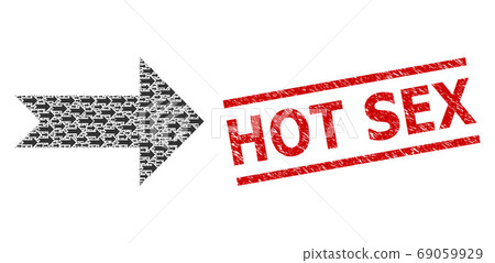 Arrow Right Recursive Mosaic of Arrow Right Icons and Scratched Hot Sex Seal Stamp Arrow Right Recursive Mosaic of Arrow Right Icons and Scratched Hot Sex Seal Stamp 69059929